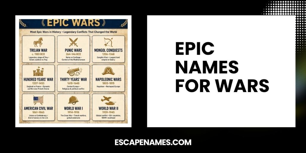 Epic Names For Wars