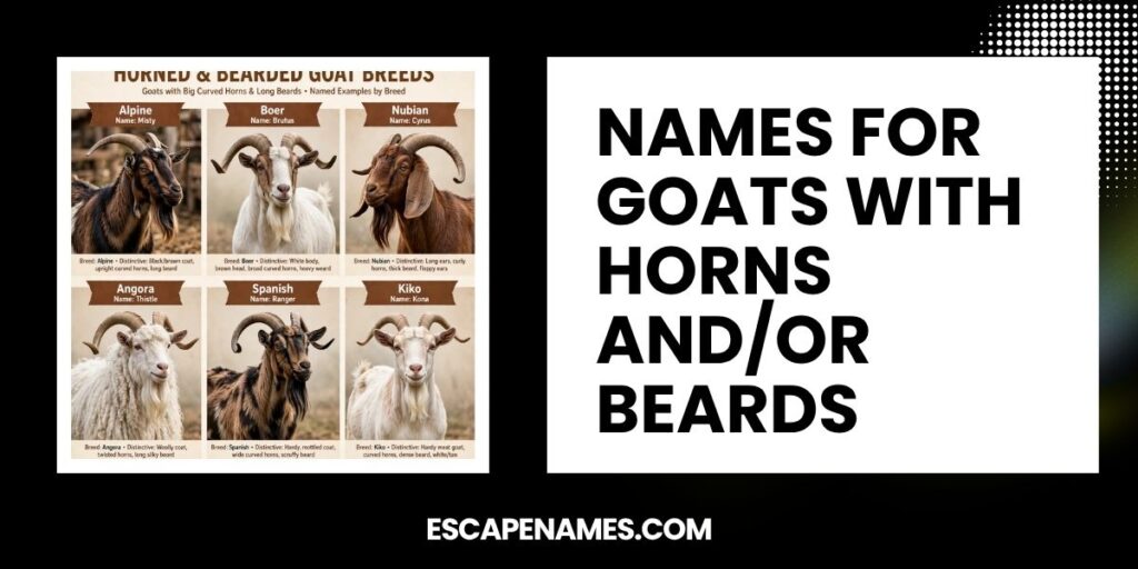 Names For Goats With Horns AndOr Beards