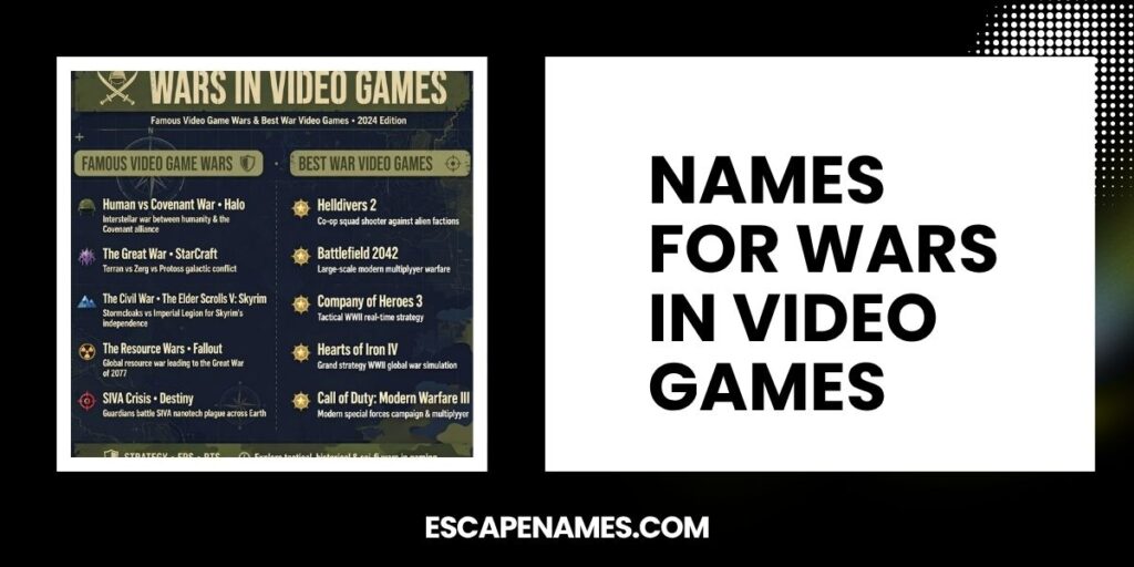 Names For Wars In Video Games
