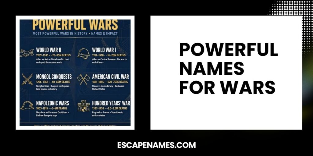 Powerful Names For Wars